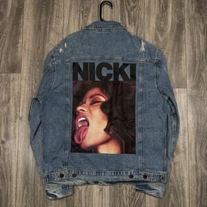 Nicki Minaj x H&M Divided Limited Edition Denim Jacket Size Large Rap Hip Hop